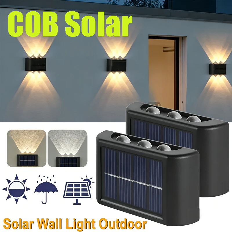 Outdoor Lighting For Garden - COB Solar Wall Lamp Outdoor Waterproof