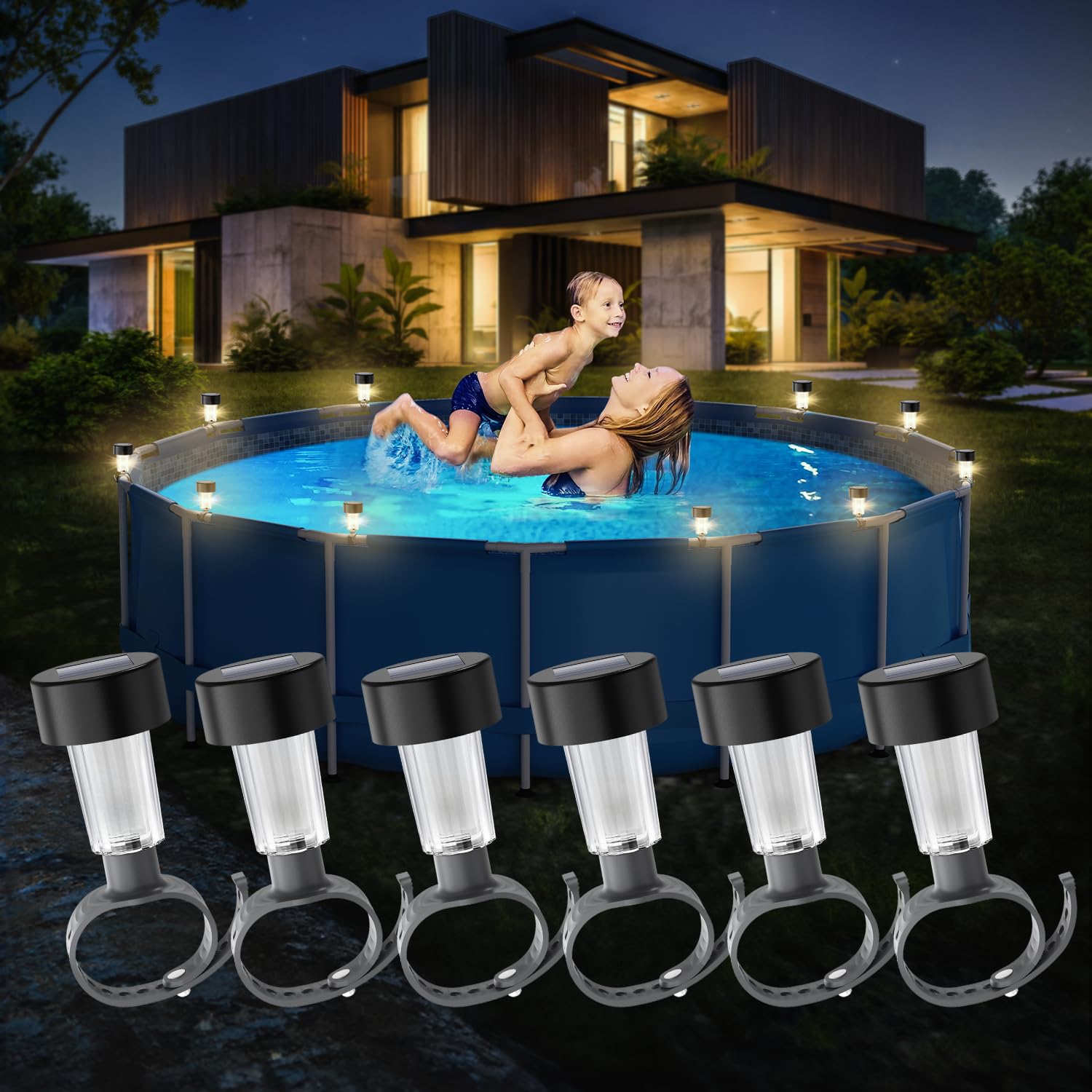 6 packages Solar Pool Light Fr - Outdoor Lighting On Fence recension och pris