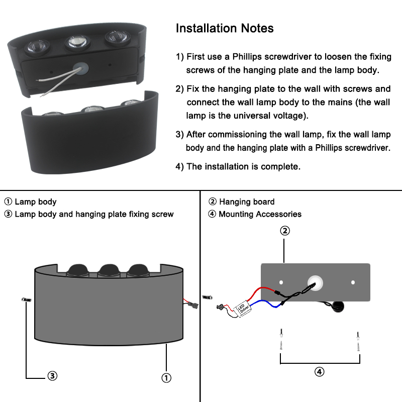 2W 4W 6W 8W 10W 12W LED Wall L - Outdoor Lighting Wall Mount recension och pris
