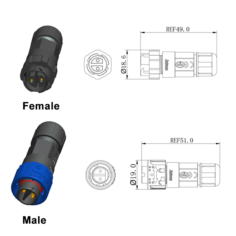 2Pin M16 Power Connector Self- - Outdoor Lighting Connectors recension och pris