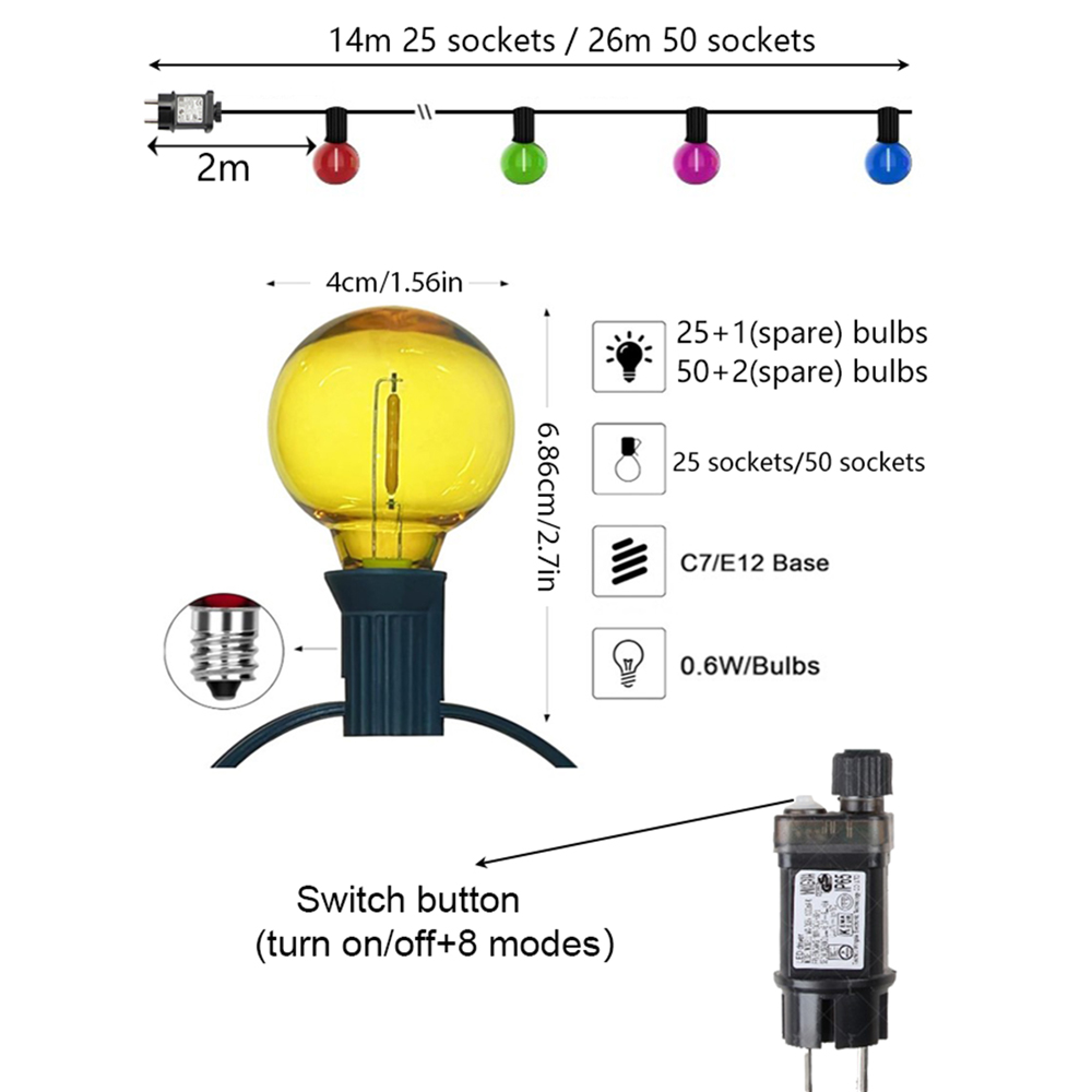 26M Festoon G40 LED Globe Mult - Outdoor Lighting On Fence recension och pris