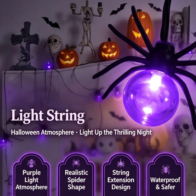 Battery Powered Spider LED Str - Outdoor Lighting Yard Decoration recension och pris