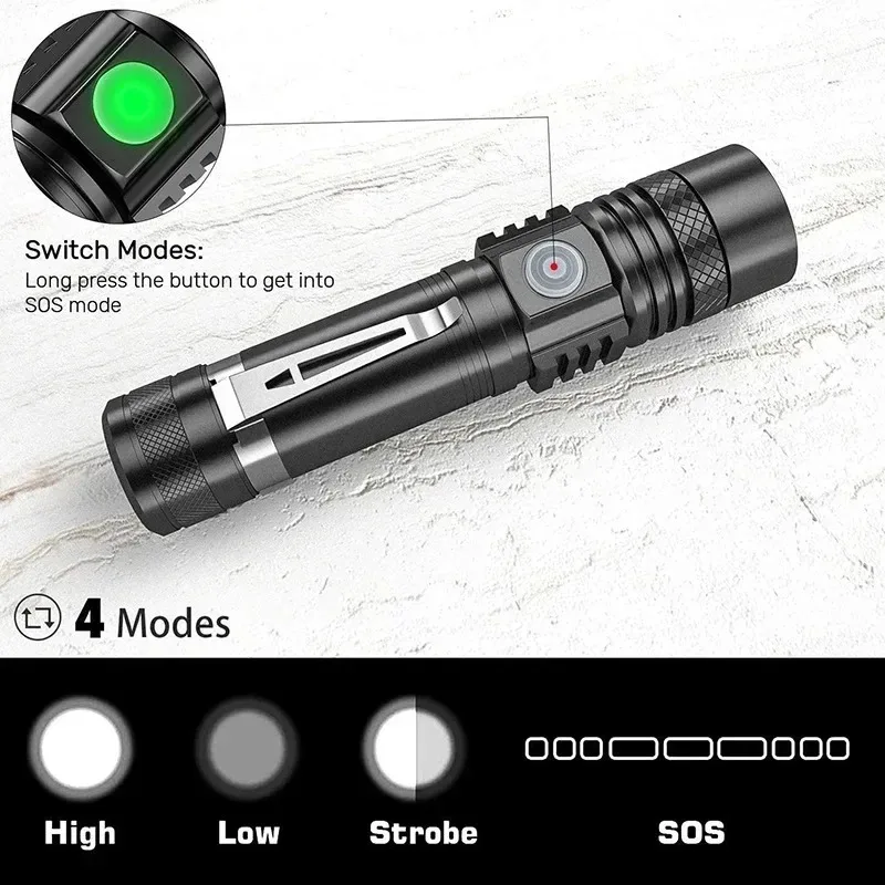 Rechargeable T6 Handheld Flash - Outdoor Lighting Lumen recension och pris