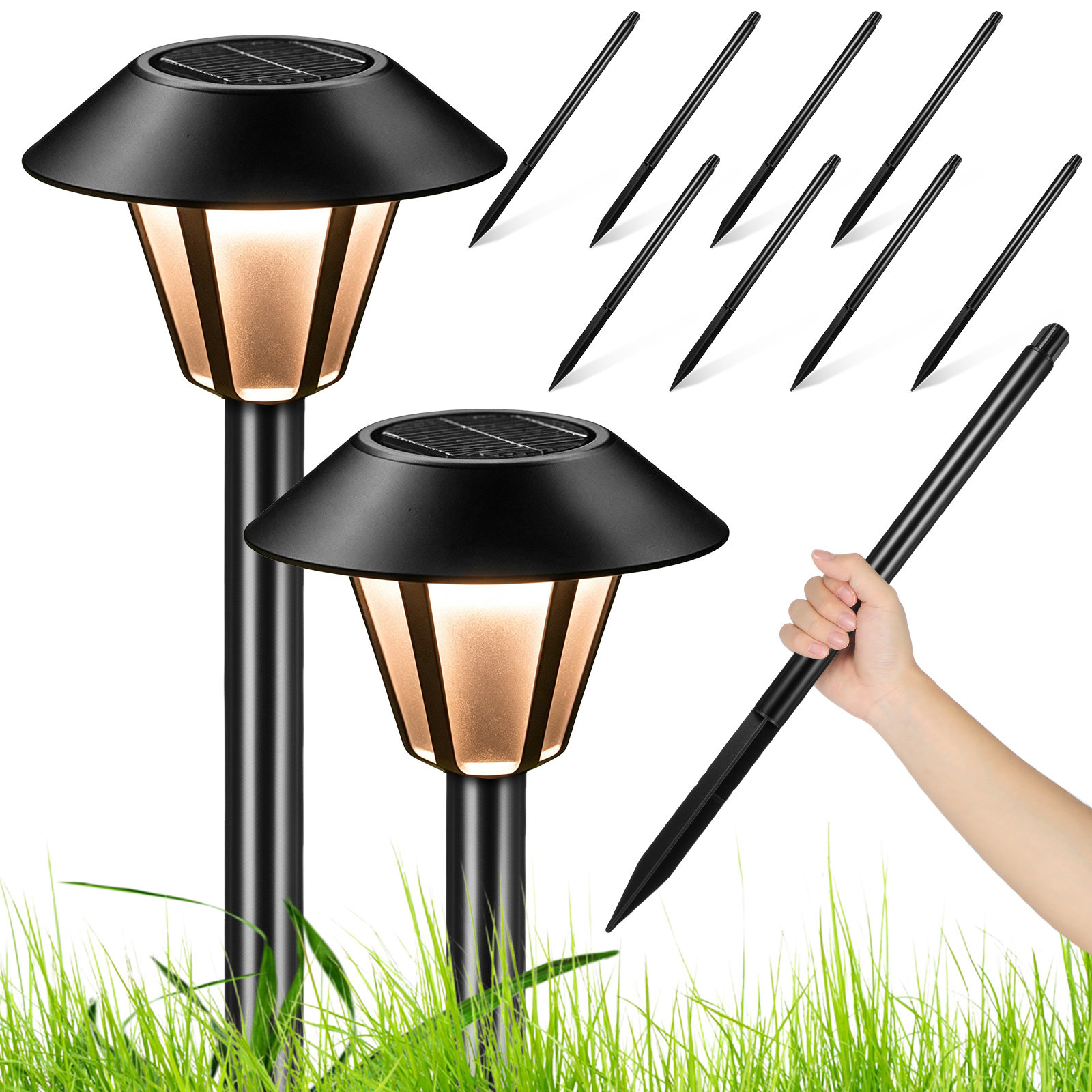 8Set Solar Light Stakes Black  - Outdoor Lighting And Landscape recension och pris