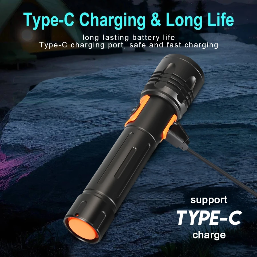 High Power LED Flashlight USB  - Outdoor Lighting Bulbs recension och pris