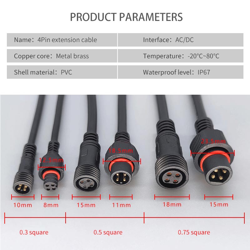 Male Famale Plug Cable 4Pin Wa - Outdoor Lighting Connectors recension och pris