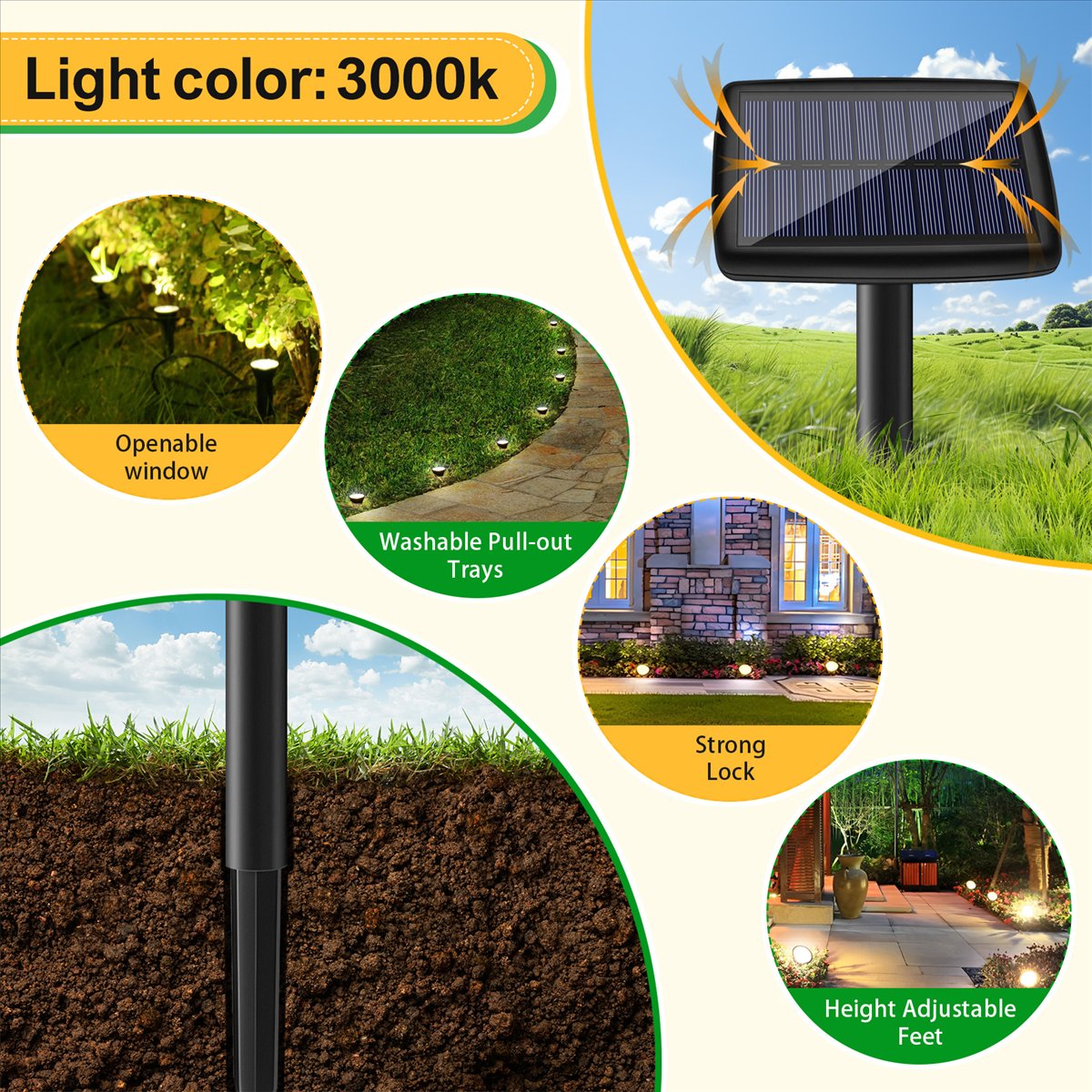Y17A 10 in 1 Solar Lights Outd - Solar Path Light recension och pris