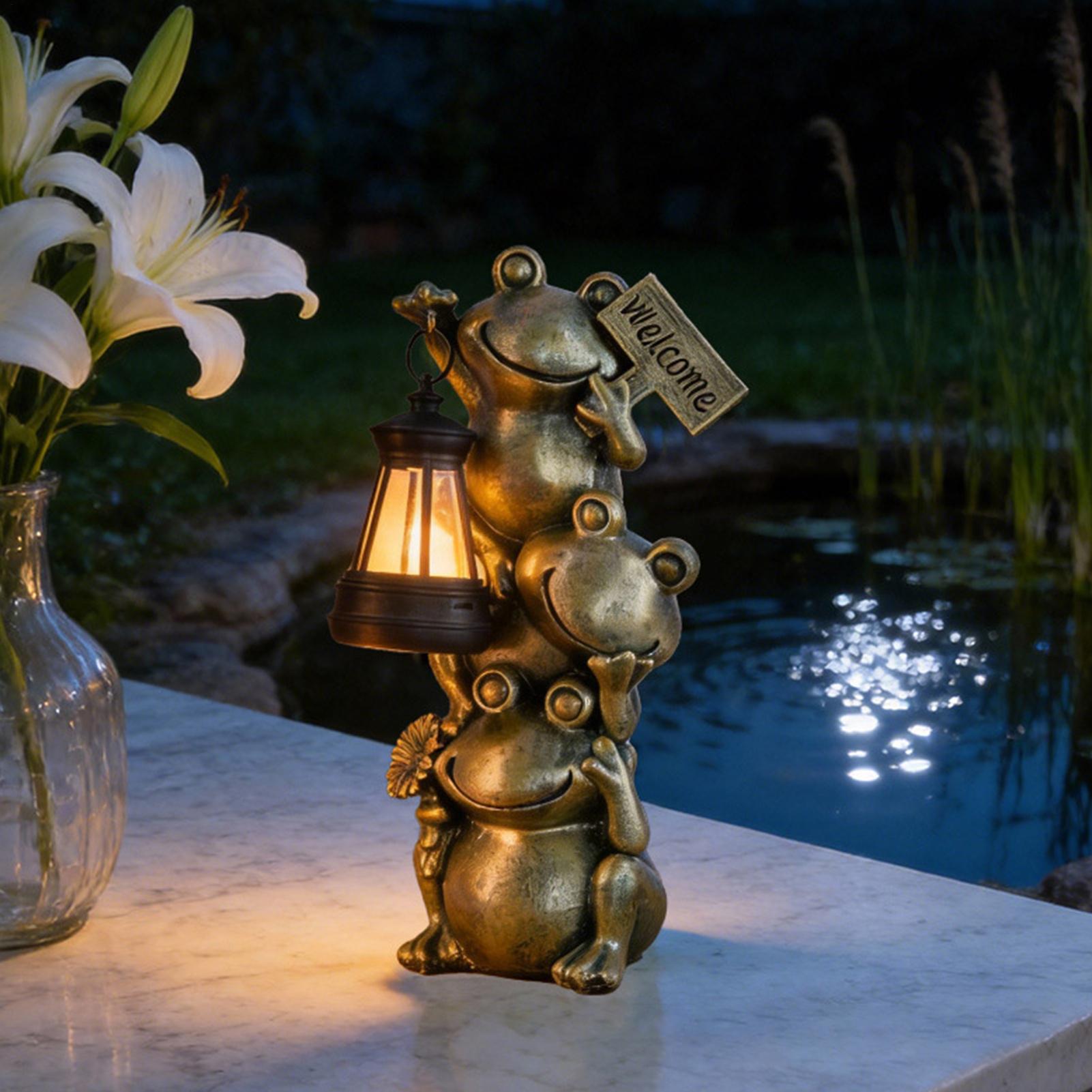 Solar Garden Light Frog Statue - Solar Path Light recension och pris