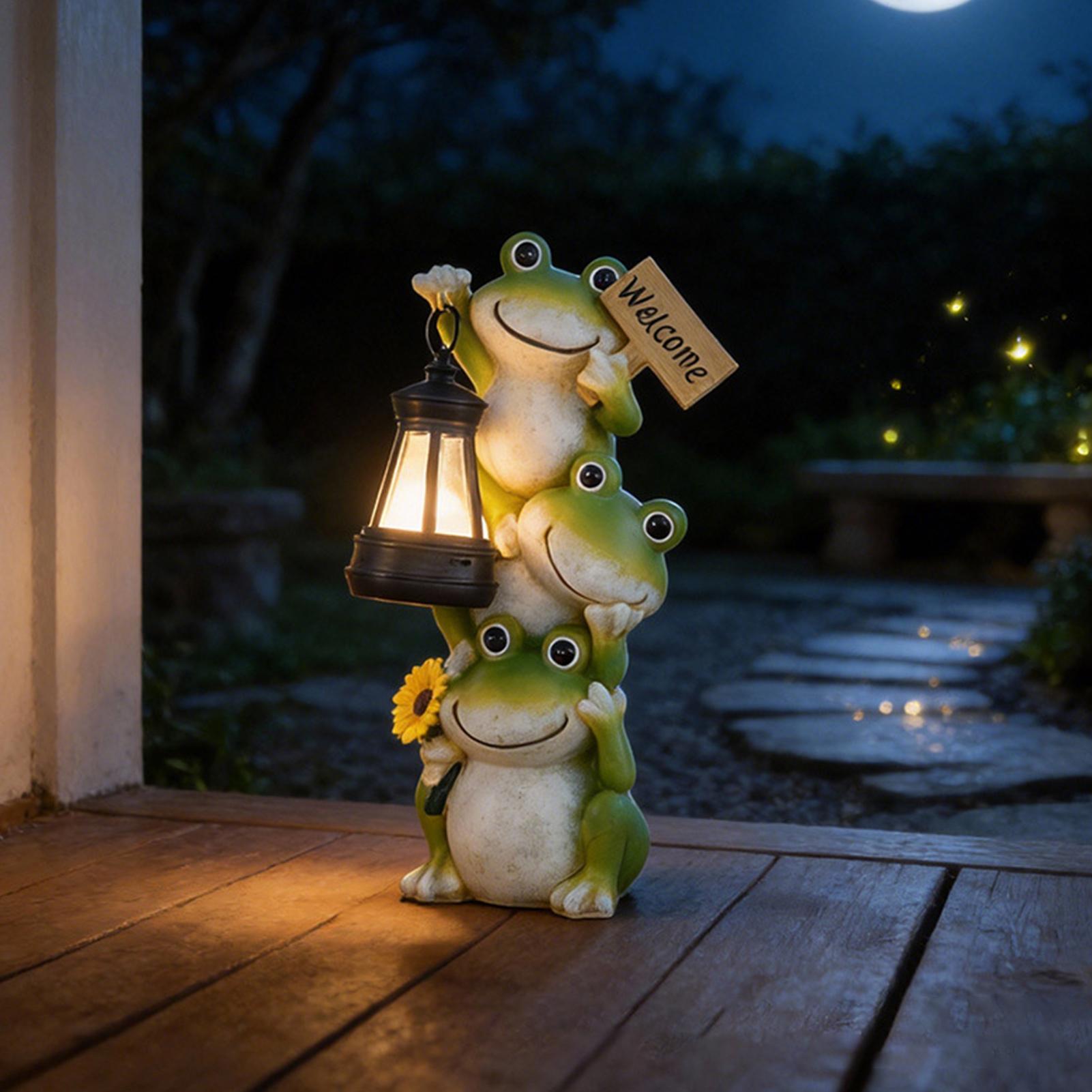 Solar Garden Light Frog Statue - Solar Path Light recension och pris