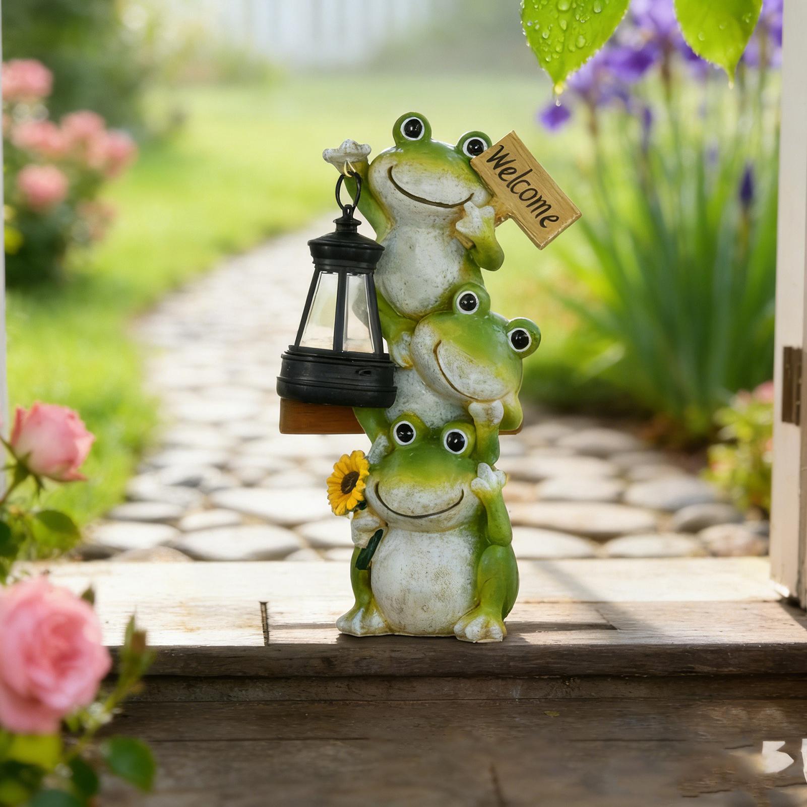 Solar Garden Light Frog Statue - Solar Path Light recension och pris
