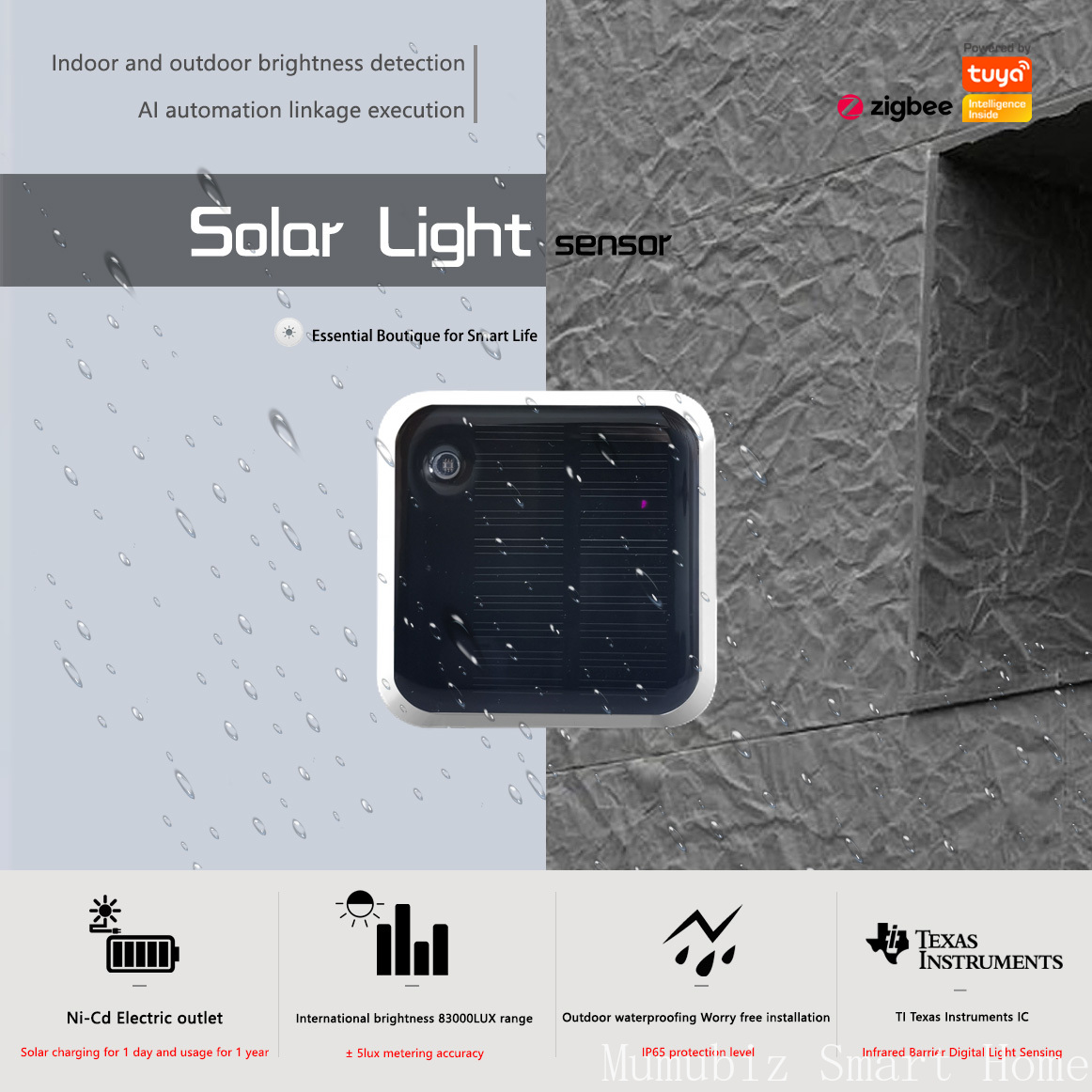 Tuya Zigbee Solar Light Sensor - Outdoor Lighting Install recension och pris