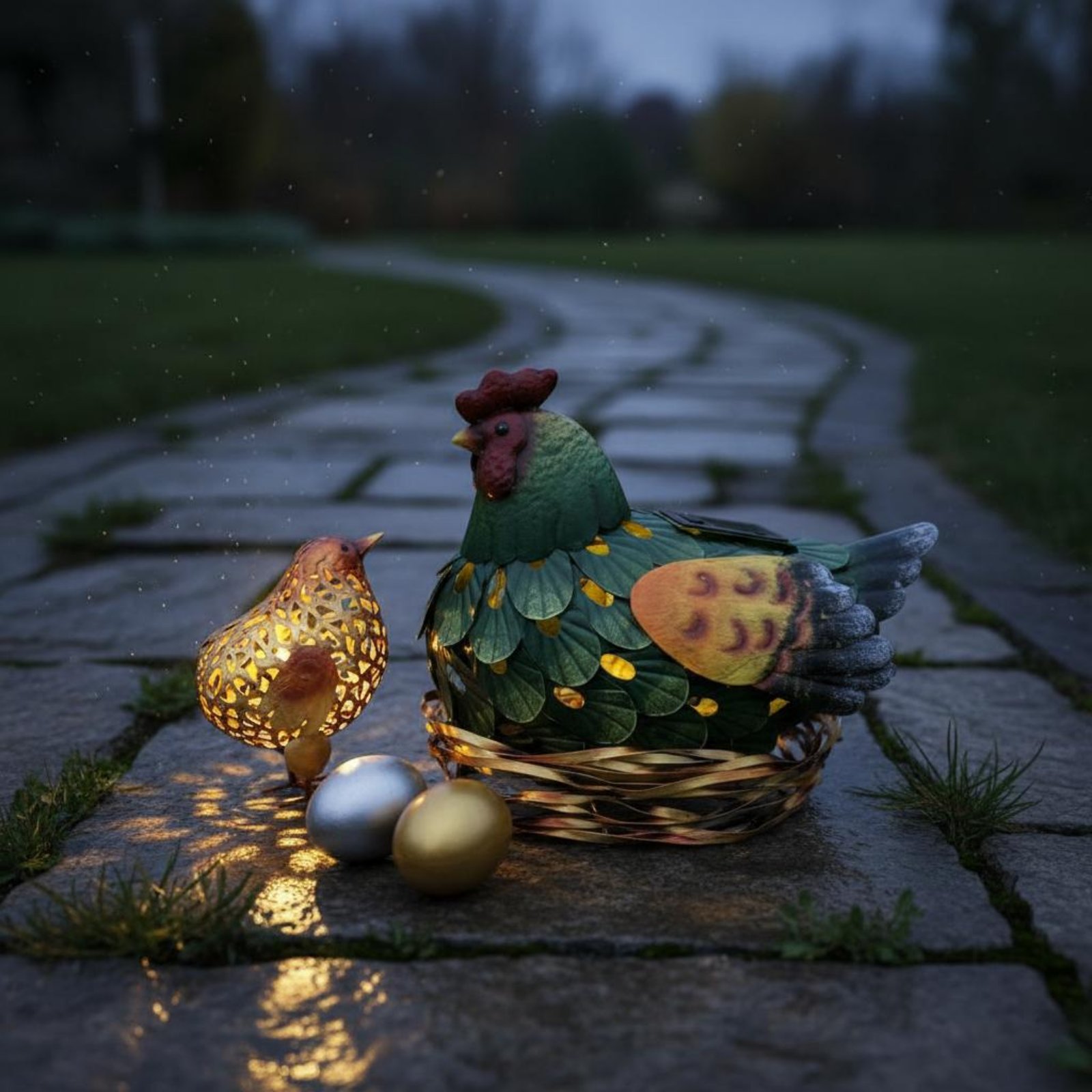 Solar Lantern Chicken Statue O - Outdoor Lighting Yard Decoration recension och pris