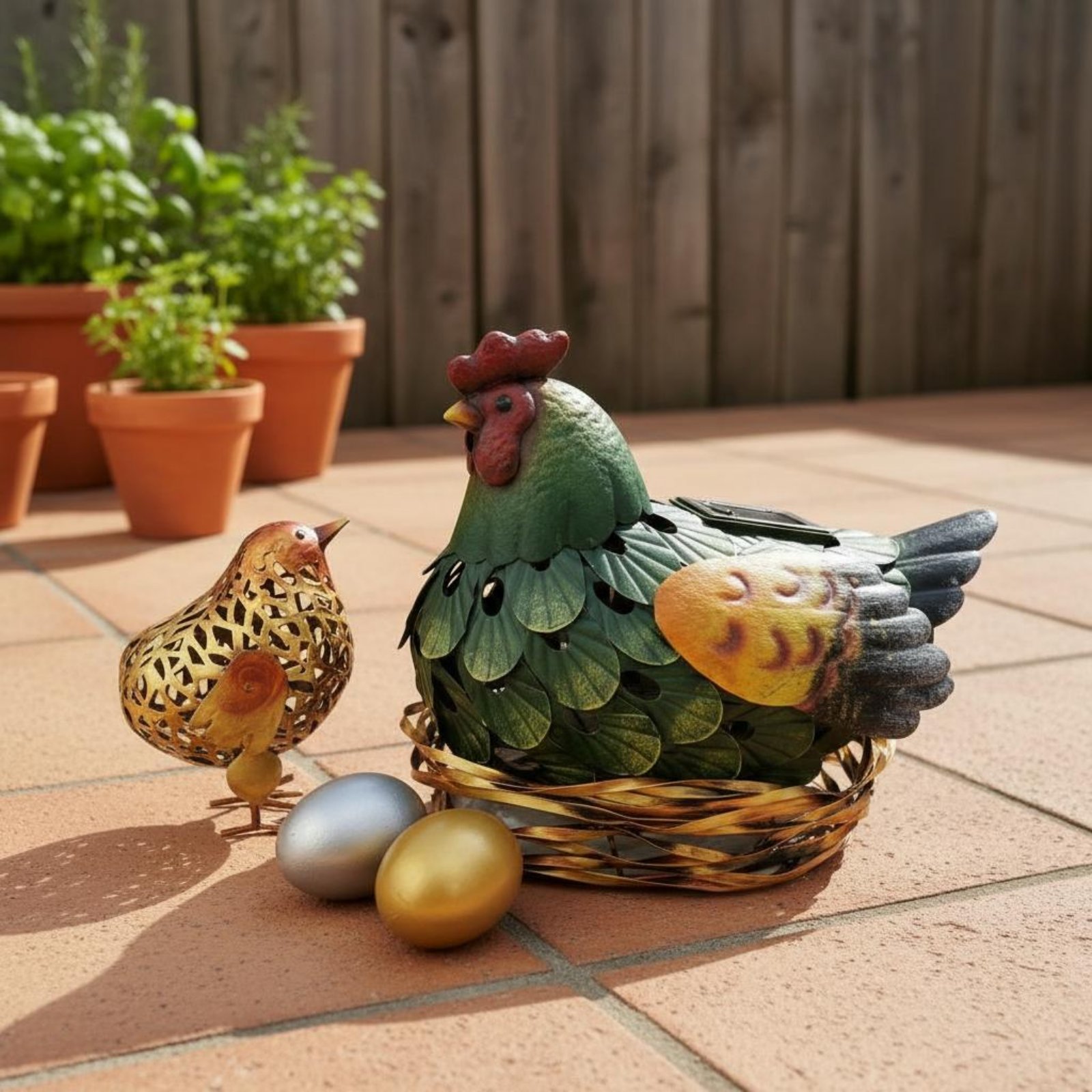 Solar Lantern Chicken Statue O - Outdoor Lighting Yard Decoration recension och pris