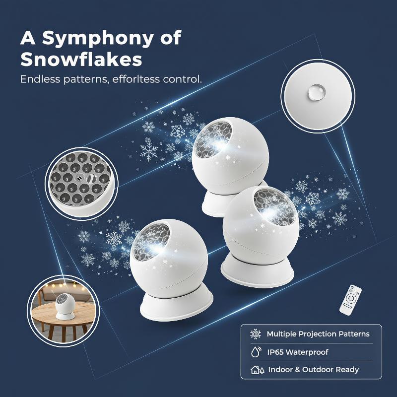 360° Rotating LED Snowflake Pr - Outdoor Lighting And Decor recension och pris