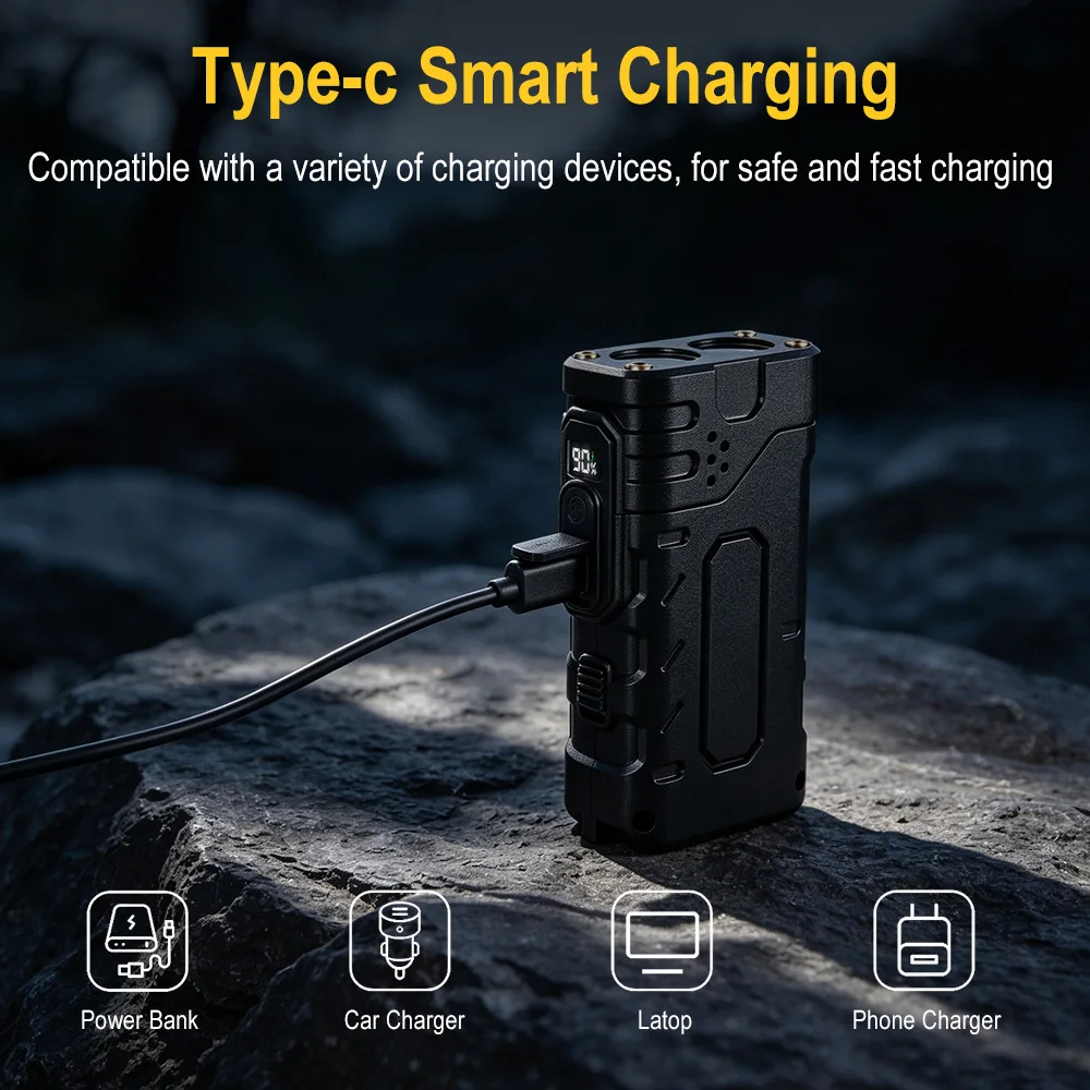 BORUIiT Hand Crank EDC LED Fla - Outdoor Lighting Lumen recension och pris