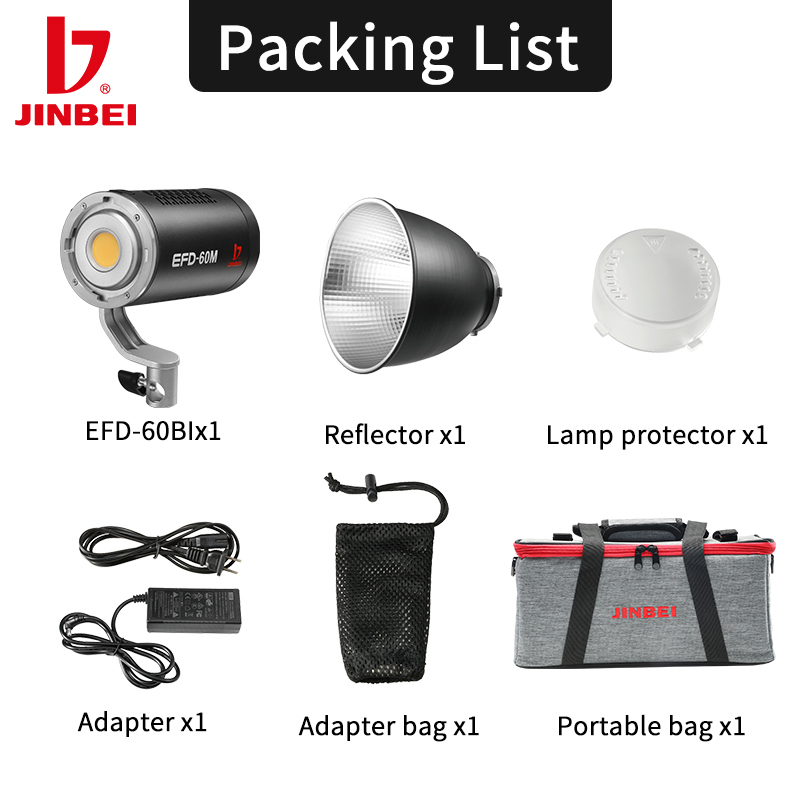 JINBEI EFD-60M High Quality LE - Outdoor Lighting Video Shooting recension och pris