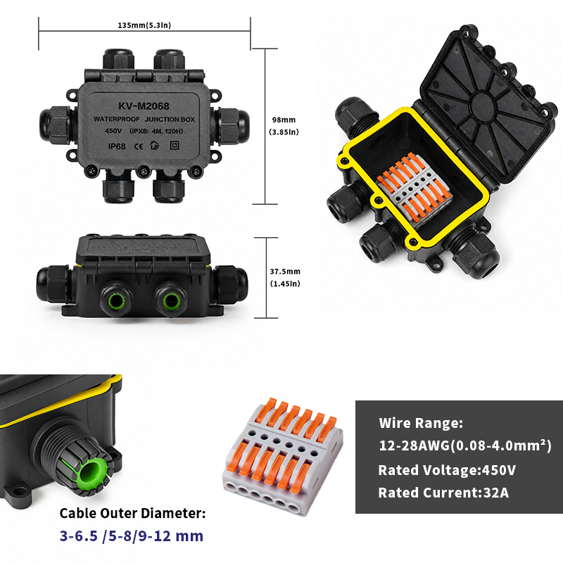 IP68 Waterproof Junction Box 2 - Outdoor Lighting Connectors recension och pris