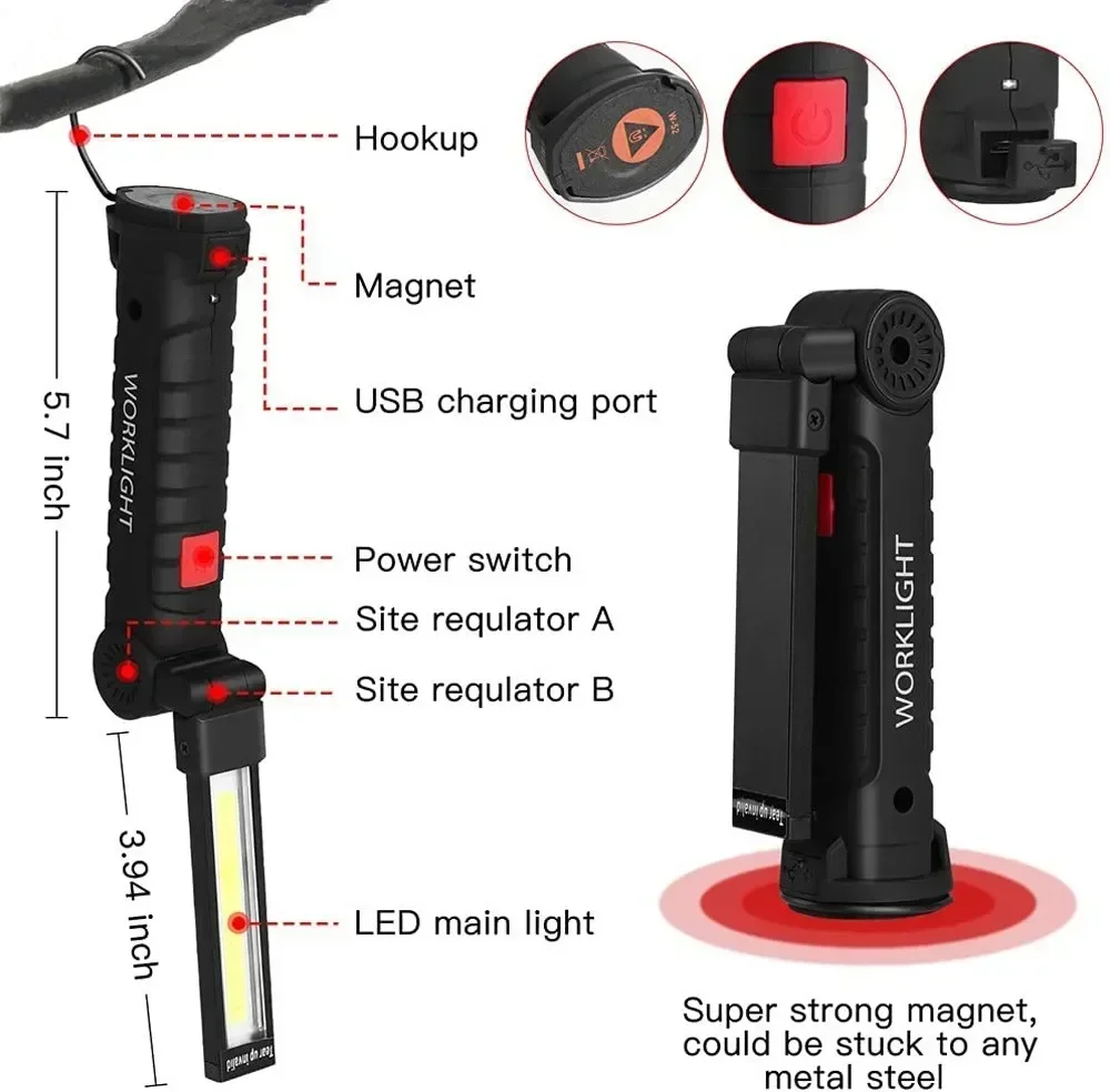 LED COB Flashlight USB Recharg - Outdoor Lighting Bulbs recension och pris