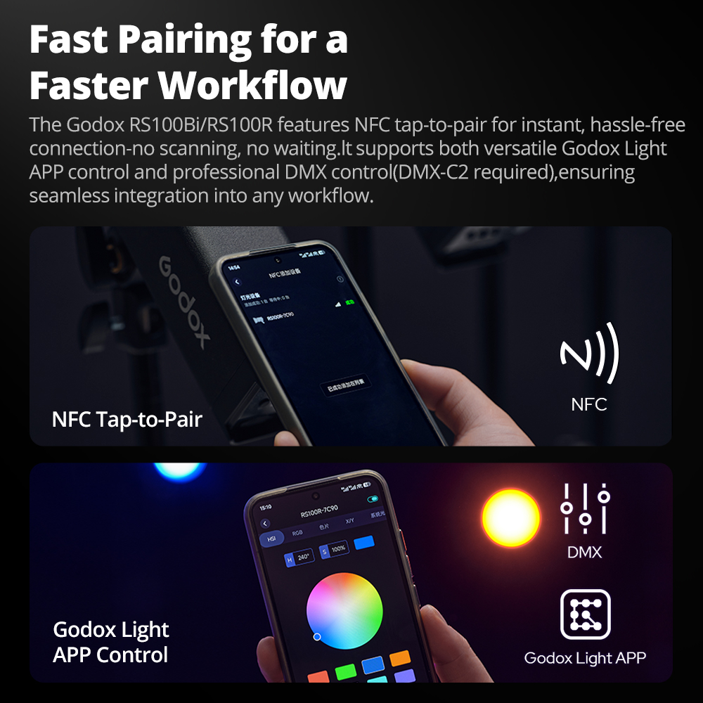 GODOX RS100Bi 28600Lux Bi-colo - Outdoor Lighting Video Shooting recension och pris