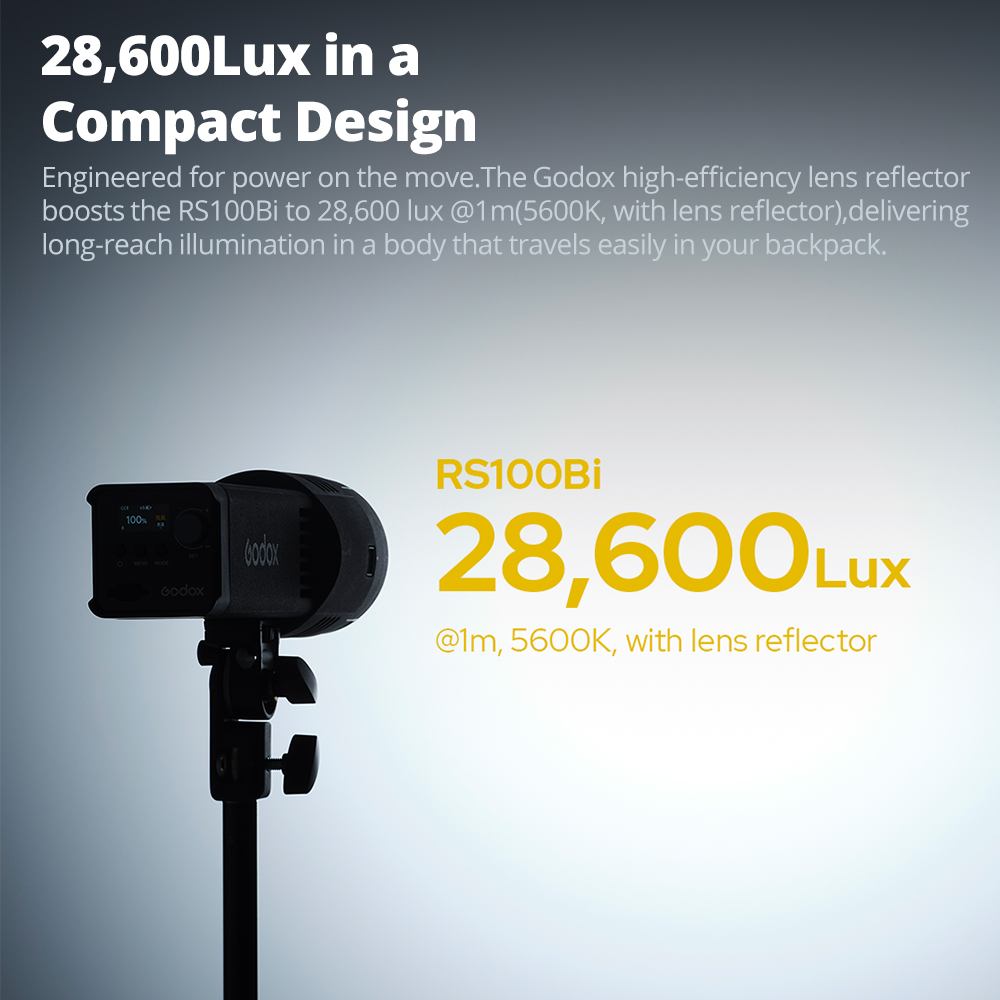 GODOX RS100Bi 28600Lux Bi-colo - Outdoor Lighting Video Shooting recension och pris