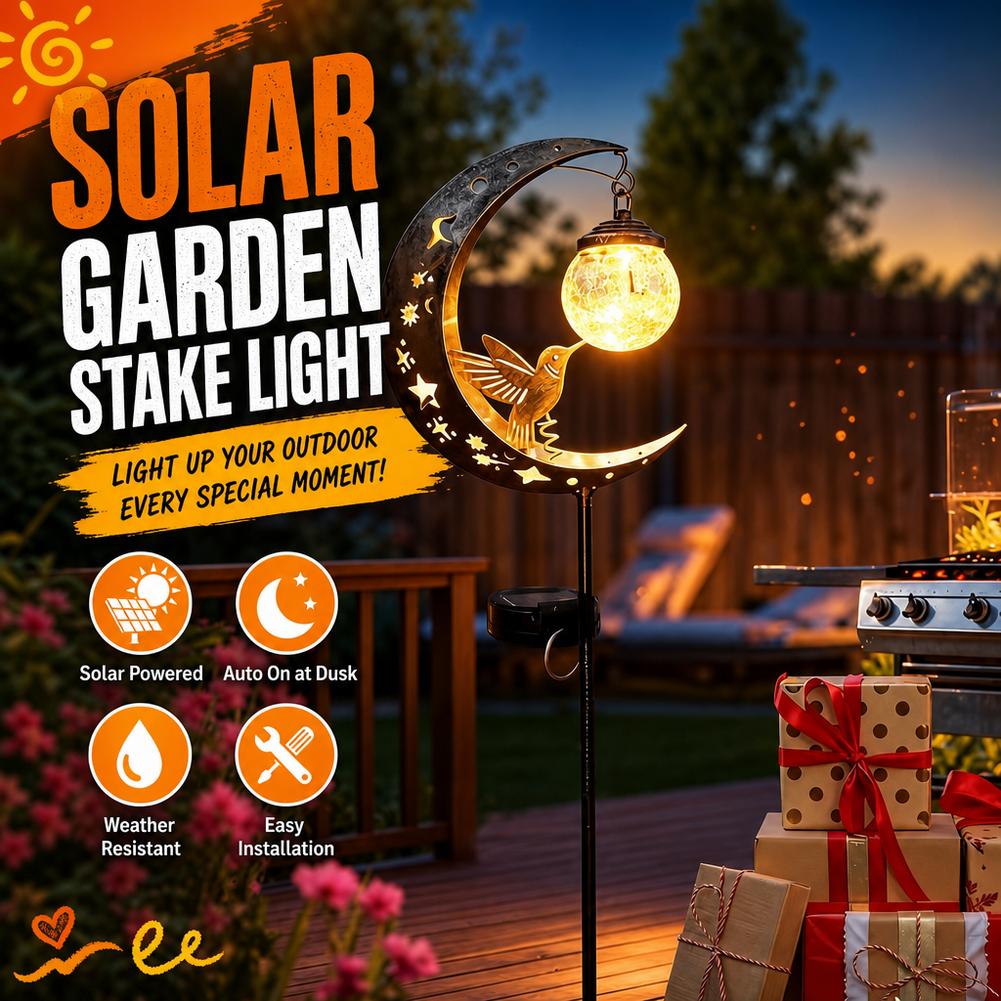 Solar Lawn Light Iron Hummingb - Outdoor Lighting Yard Decoration recension och pris